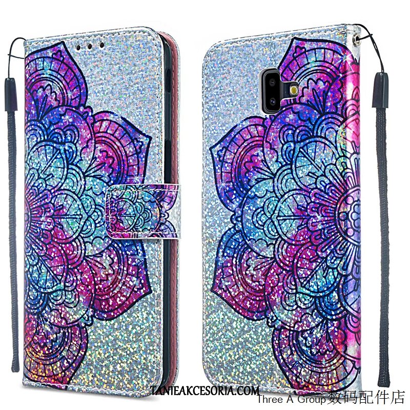 Etui Samsung Galaxy J6+ Niebieski Ochraniacz Karta, Pokrowce Samsung Galaxy J6+ Telefon Komórkowy Skórzany Futerał Anti-fall