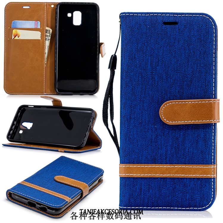 Etui Samsung Galaxy J6+ Purpurowy Telefon Komórkowy Gwiazda, Pokrowce Samsung Galaxy J6+ Denim Skórzany Futerał