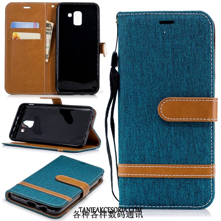 Etui Samsung Galaxy J6+ Purpurowy Telefon Komórkowy Gwiazda, Pokrowce Samsung Galaxy J6+ Denim Skórzany Futerał