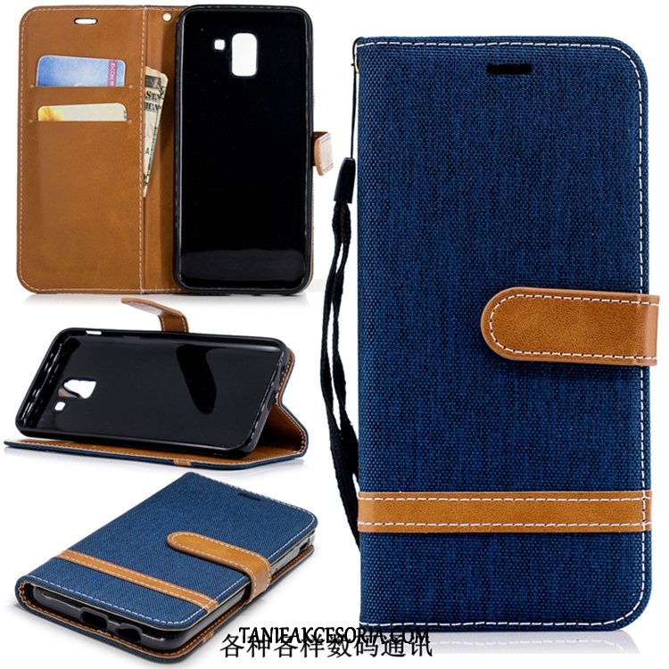 Etui Samsung Galaxy J6+ Purpurowy Telefon Komórkowy Gwiazda, Pokrowce Samsung Galaxy J6+ Denim Skórzany Futerał