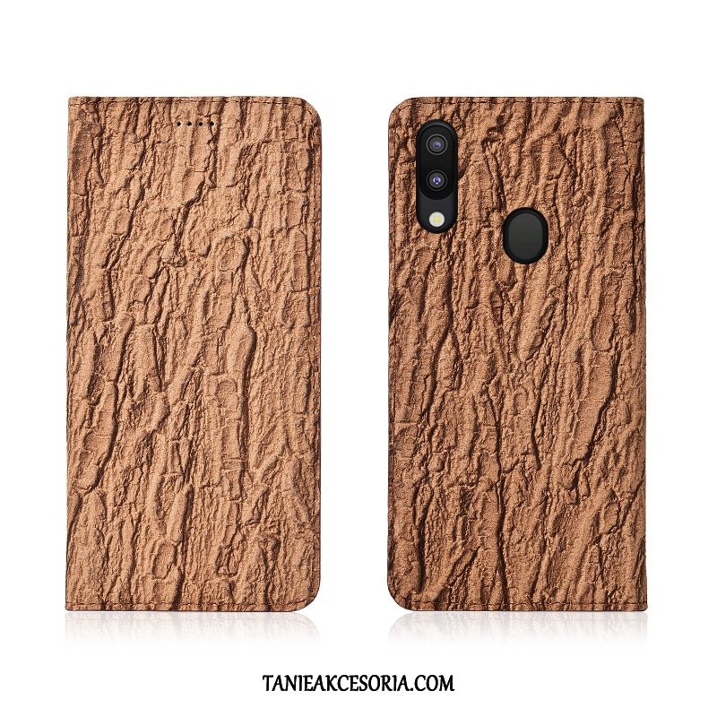 Etui Samsung Galaxy M20 Prawdziwa Skóra Nowy All Inclusive, Pokrowce Samsung Galaxy M20 Gwiazda Skórzany Futerał Anti-fall Beige