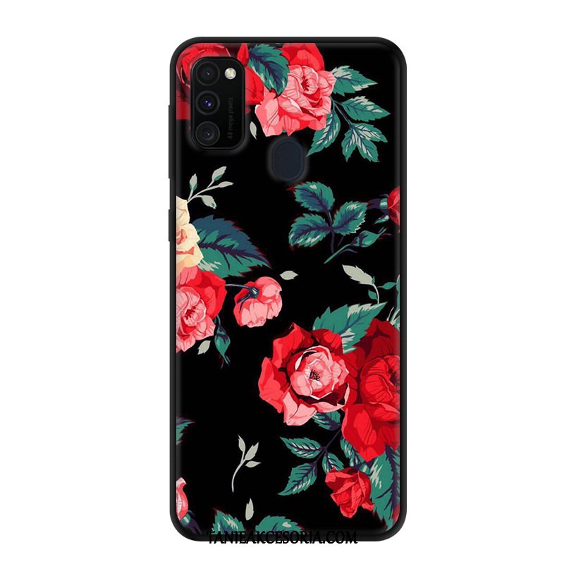 Etui Samsung Galaxy M30s Gwiazda Miękki Czarny, Obudowa Samsung Galaxy M30s Telefon Komórkowy Ochraniacz Czerwony Netto