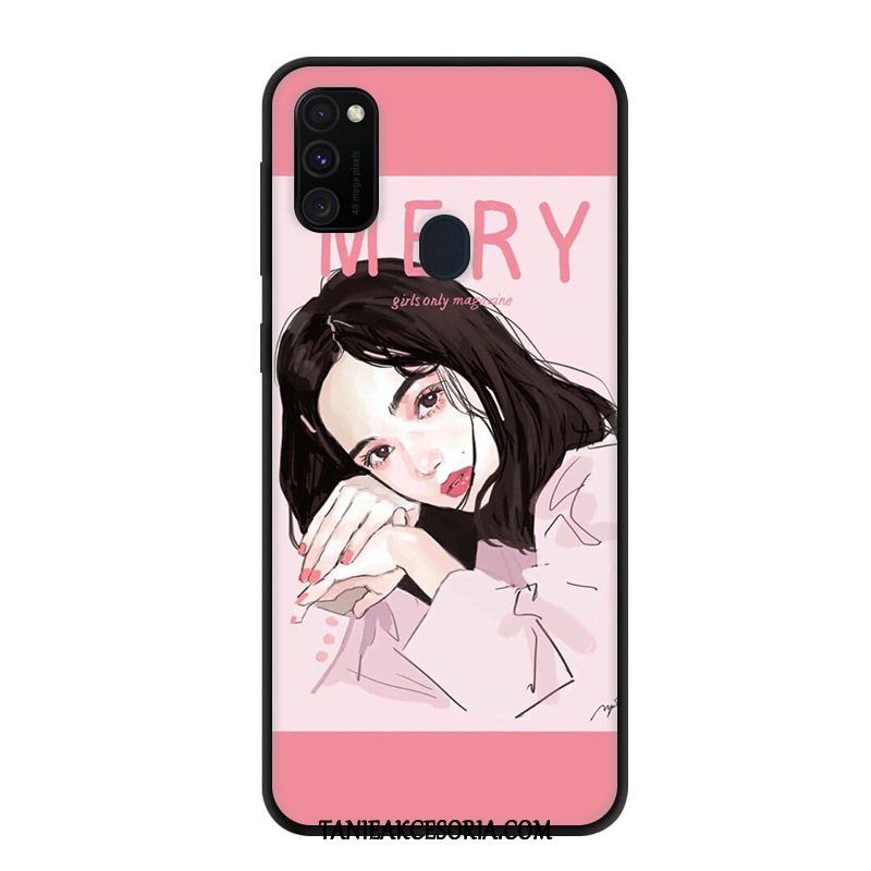 Etui Samsung Galaxy M30s Gwiazda Miękki Czarny, Obudowa Samsung Galaxy M30s Telefon Komórkowy Ochraniacz Czerwony Netto