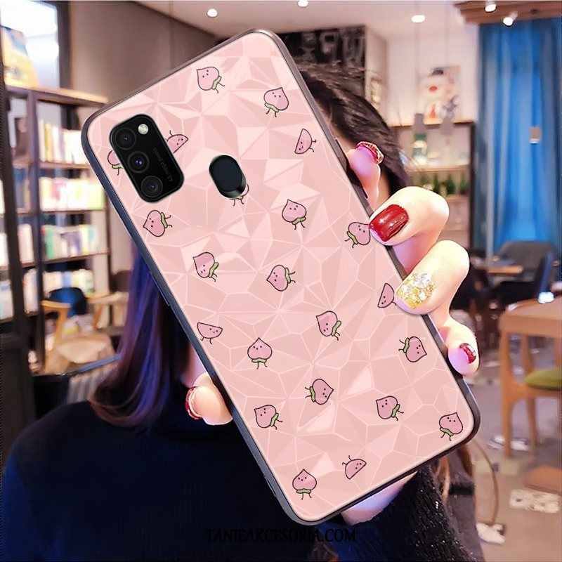 Etui Samsung Galaxy M30s Kształt Diamentu Wzór Czerwony Netto, Pokrowce Samsung Galaxy M30s Świeży Gwiazda Mały