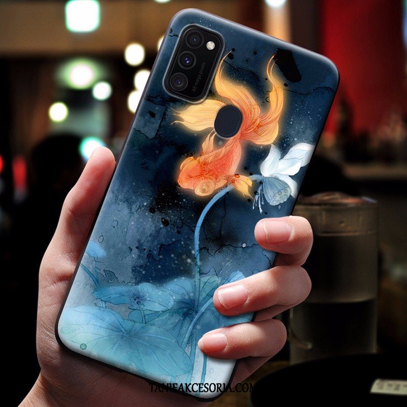 Etui Samsung Galaxy M30s Relief Anti-fall Gwiazda, Futerał Samsung Galaxy M30s Miękki Niebieski Telefon Komórkowy