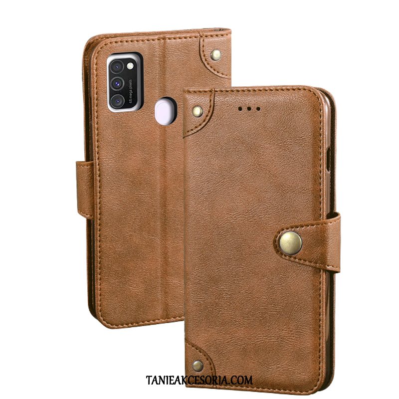 Etui Samsung Galaxy M30s Telefon Komórkowy Czerwony Modna Marka, Futerał Samsung Galaxy M30s Karta Gwiazda Vintage