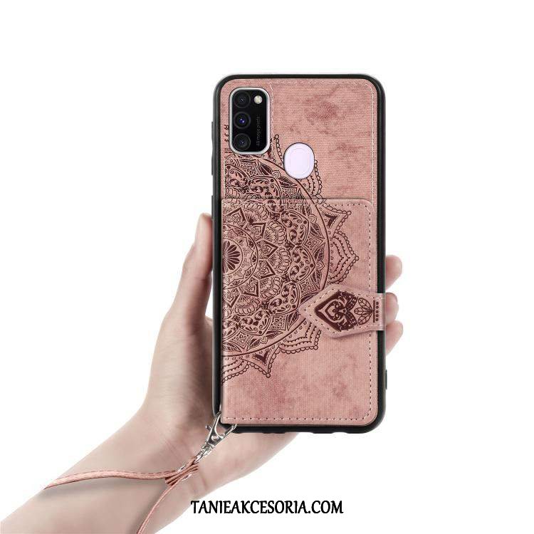 Etui Samsung Galaxy M30s Telefon Komórkowy Karta Ochraniacz, Pokrowce Samsung Galaxy M30s Płótno Czerwony Gwiazda