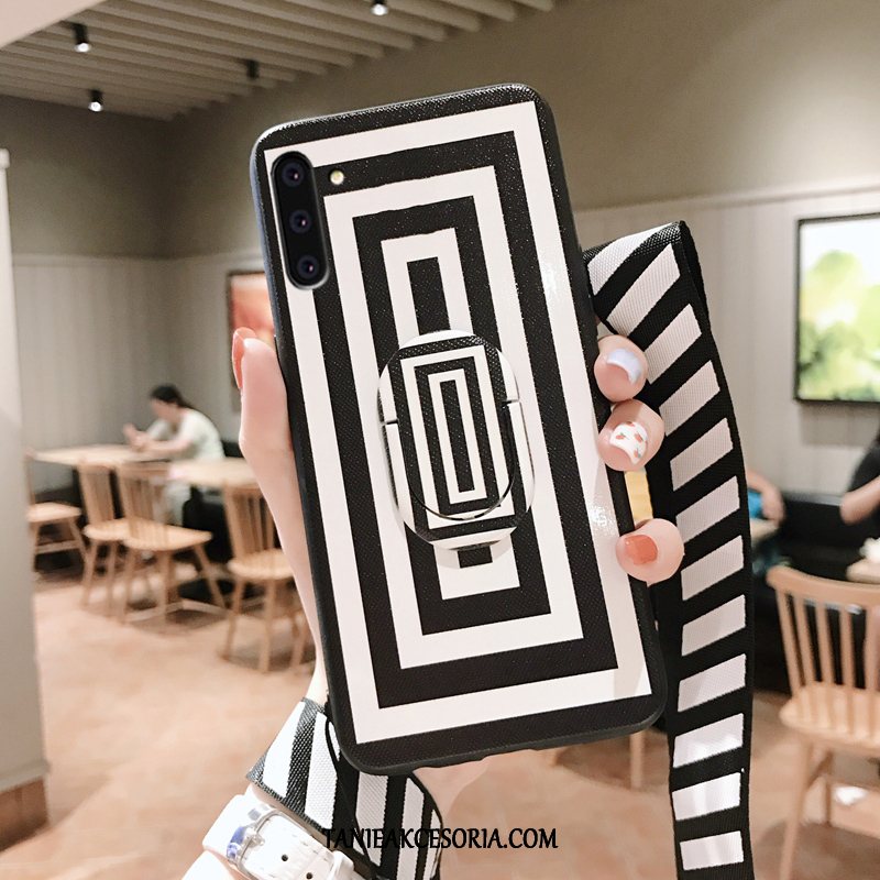 Etui Samsung Galaxy Note 10 Czarny Czerwony Netto Wiszące Ozdoby, Futerał Samsung Galaxy Note 10 Nowy Gwiazda Telefon Komórkowy