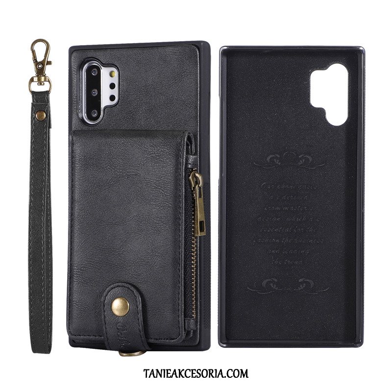 Etui Samsung Galaxy Note 10+ Karta Ochraniacz Skórzany Futerał, Pokrowce Samsung Galaxy Note 10+ Bransoletki Niebieski Moda