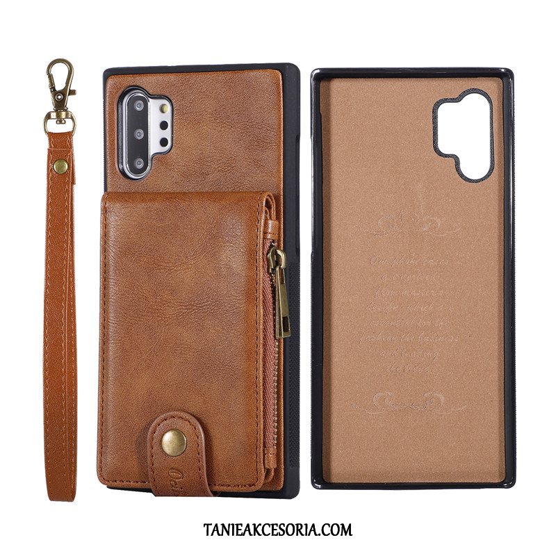 Etui Samsung Galaxy Note 10+ Karta Ochraniacz Skórzany Futerał, Pokrowce Samsung Galaxy Note 10+ Bransoletki Niebieski Moda