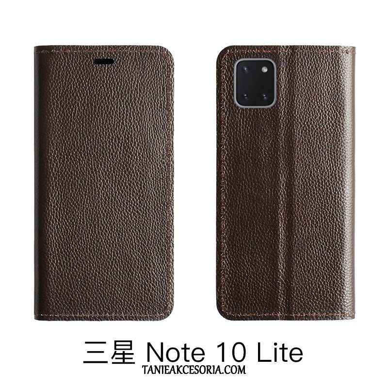 Etui Samsung Galaxy Note 10 Lite Ochraniacz Litchi Telefon Komórkowy, Obudowa Samsung Galaxy Note 10 Lite Wzór Gwiazda Skórzany Futerał