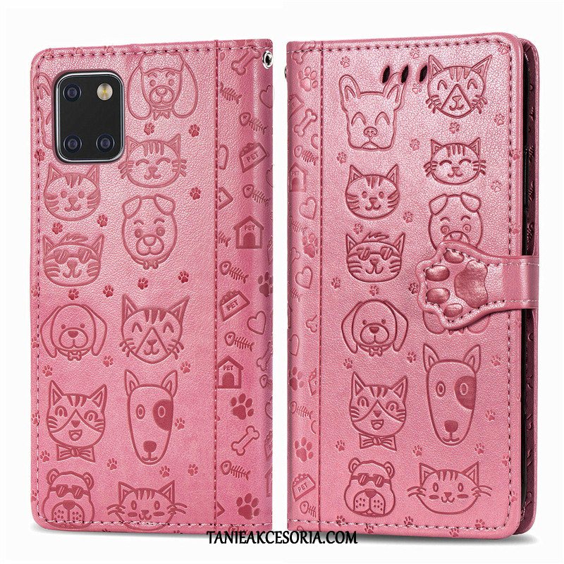 Etui Samsung Galaxy Note 10 Lite Skórzany Futerał Relief Psy, Obudowa Samsung Galaxy Note 10 Lite Gwiazda Jednolity Kolor Relief