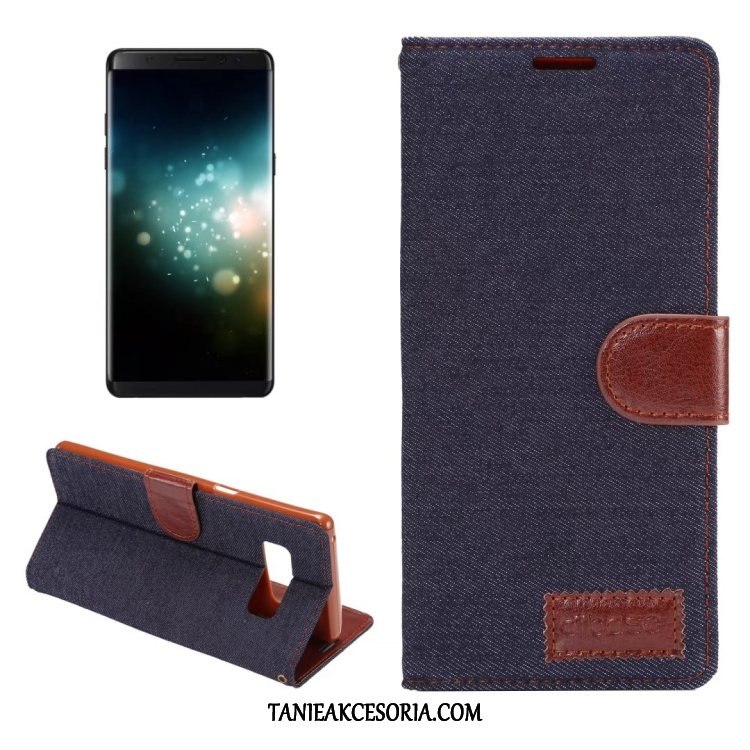 Etui Samsung Galaxy Note 8 Denim Portfel Niebieski, Pokrowce Samsung Galaxy Note 8 Karta Skórzany Futerał Gwiazda