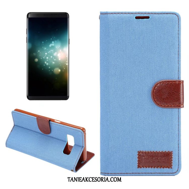 Etui Samsung Galaxy Note 8 Denim Portfel Niebieski, Pokrowce Samsung Galaxy Note 8 Karta Skórzany Futerał Gwiazda