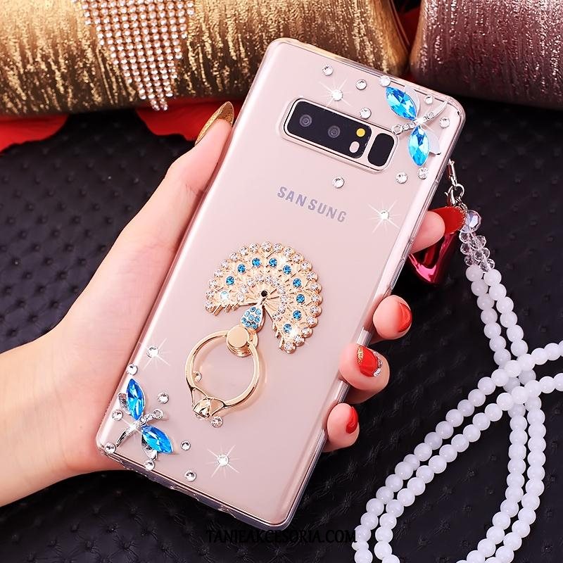 Etui Samsung Galaxy Note 8 Wspornik Różowe Wiszące Ozdoby, Futerał Samsung Galaxy Note 8 Gwiazda Rhinestone Telefon Komórkowy