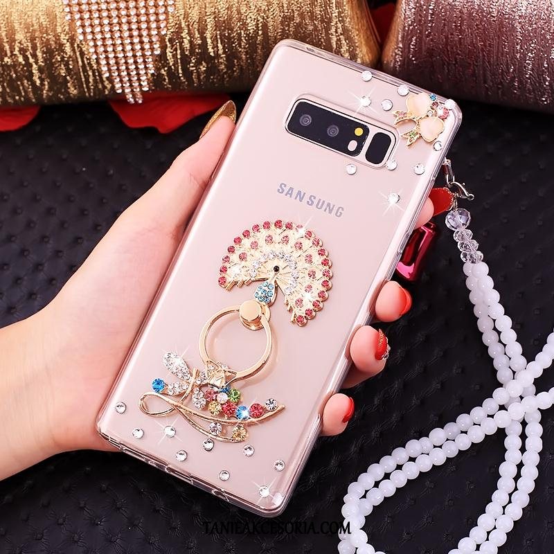 Etui Samsung Galaxy Note 8 Wspornik Różowe Wiszące Ozdoby, Futerał Samsung Galaxy Note 8 Gwiazda Rhinestone Telefon Komórkowy