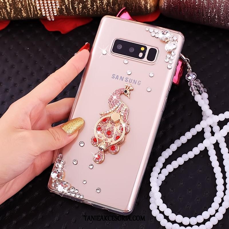 Etui Samsung Galaxy Note 8 Wspornik Różowe Wiszące Ozdoby, Futerał Samsung Galaxy Note 8 Gwiazda Rhinestone Telefon Komórkowy