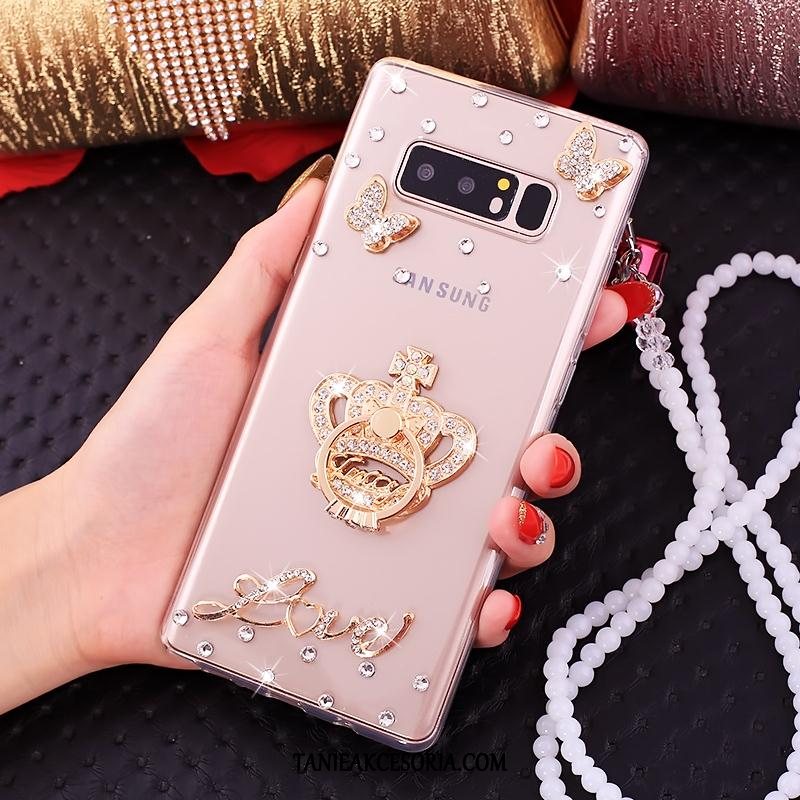 Etui Samsung Galaxy Note 8 Wspornik Różowe Wiszące Ozdoby, Futerał Samsung Galaxy Note 8 Gwiazda Rhinestone Telefon Komórkowy