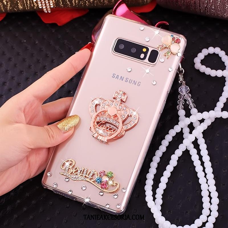 Etui Samsung Galaxy Note 8 Wspornik Różowe Wiszące Ozdoby, Futerał Samsung Galaxy Note 8 Gwiazda Rhinestone Telefon Komórkowy