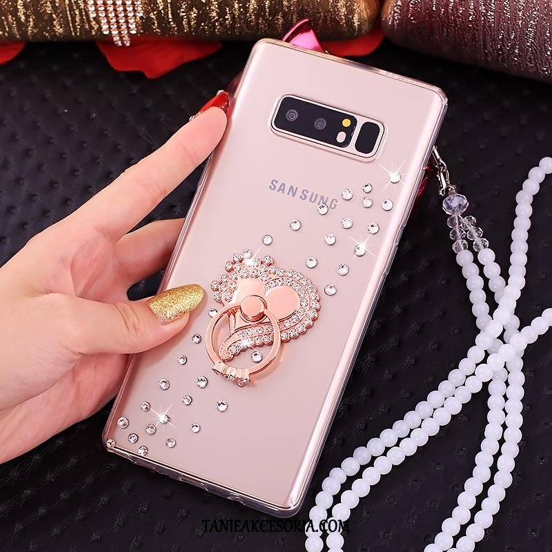 Etui Samsung Galaxy Note 8 Wspornik Różowe Wiszące Ozdoby, Futerał Samsung Galaxy Note 8 Gwiazda Rhinestone Telefon Komórkowy