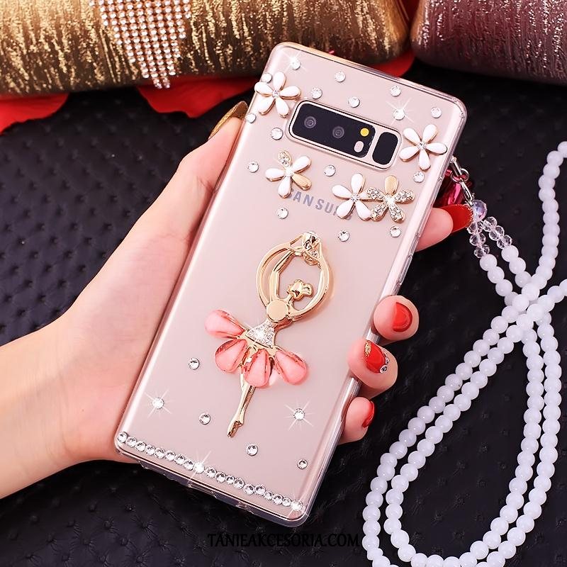 Etui Samsung Galaxy Note 8 Wspornik Różowe Wiszące Ozdoby, Futerał Samsung Galaxy Note 8 Gwiazda Rhinestone Telefon Komórkowy