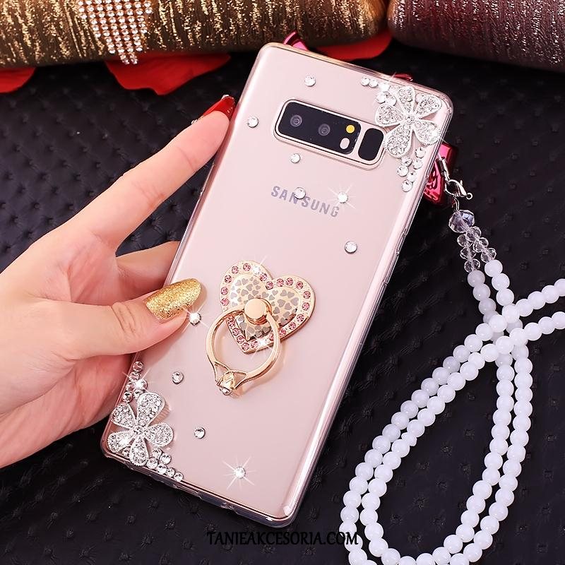 Etui Samsung Galaxy Note 8 Wspornik Różowe Wiszące Ozdoby, Futerał Samsung Galaxy Note 8 Gwiazda Rhinestone Telefon Komórkowy