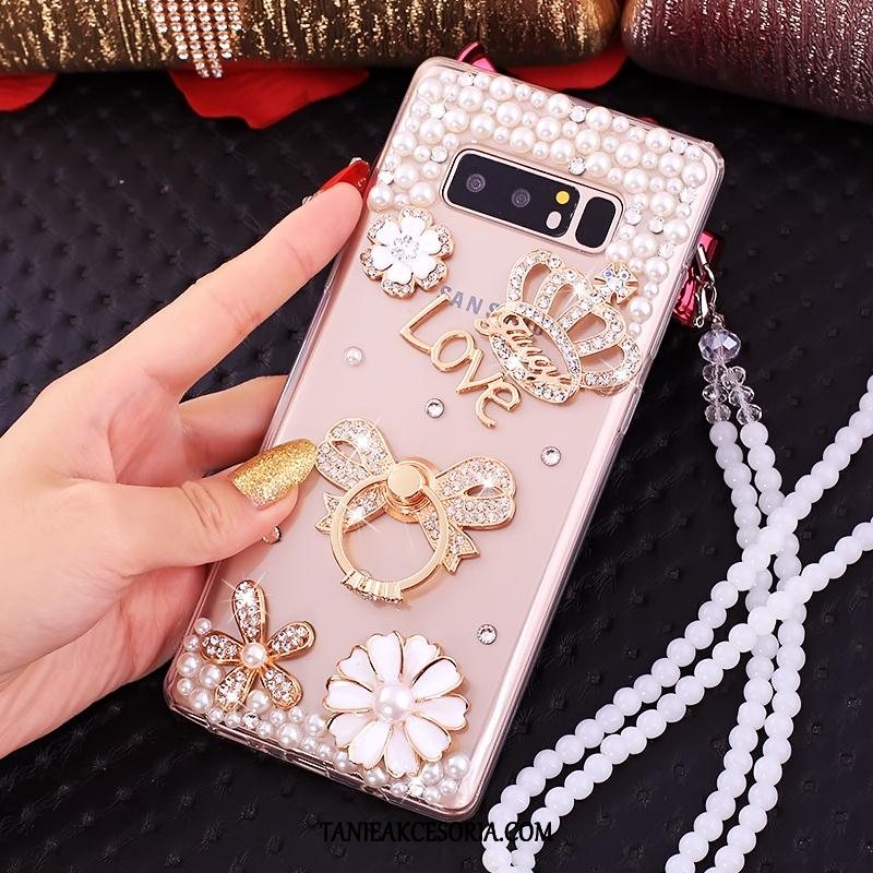 Etui Samsung Galaxy Note 8 Wspornik Różowe Wiszące Ozdoby, Futerał Samsung Galaxy Note 8 Gwiazda Rhinestone Telefon Komórkowy