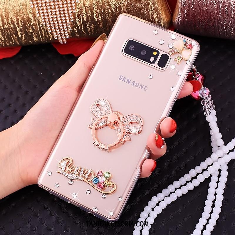 Etui Samsung Galaxy Note 8 Wspornik Różowe Wiszące Ozdoby, Futerał Samsung Galaxy Note 8 Gwiazda Rhinestone Telefon Komórkowy