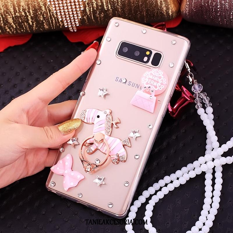 Etui Samsung Galaxy Note 8 Wspornik Różowe Wiszące Ozdoby, Futerał Samsung Galaxy Note 8 Gwiazda Rhinestone Telefon Komórkowy