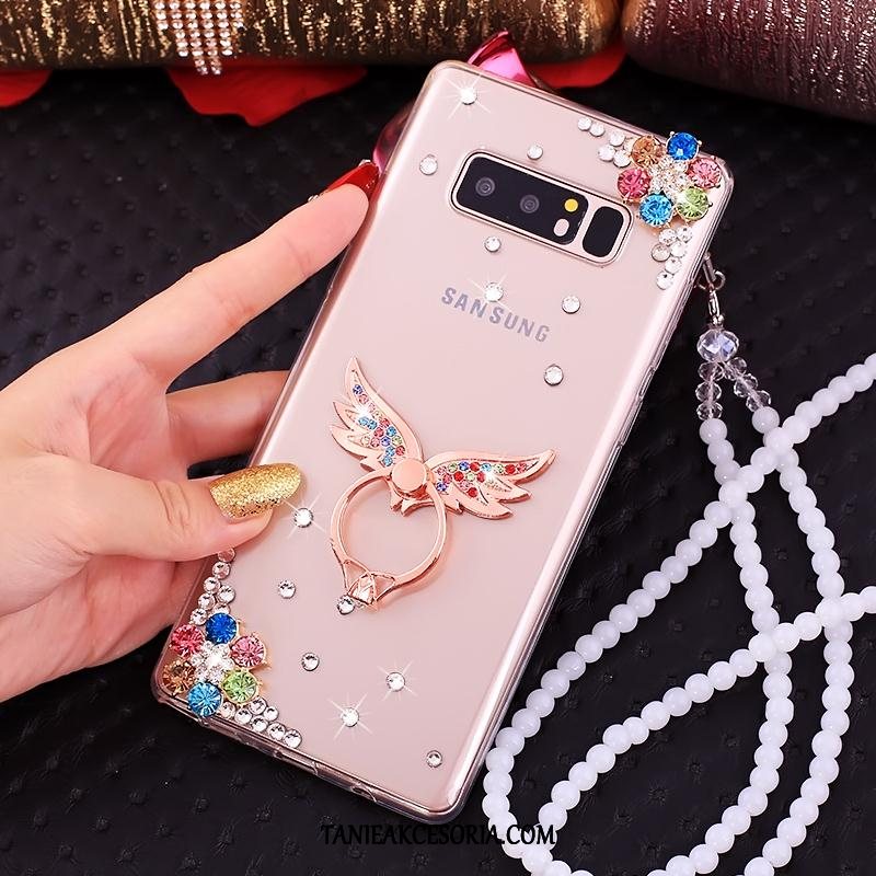 Etui Samsung Galaxy Note 8 Wspornik Różowe Wiszące Ozdoby, Futerał Samsung Galaxy Note 8 Gwiazda Rhinestone Telefon Komórkowy