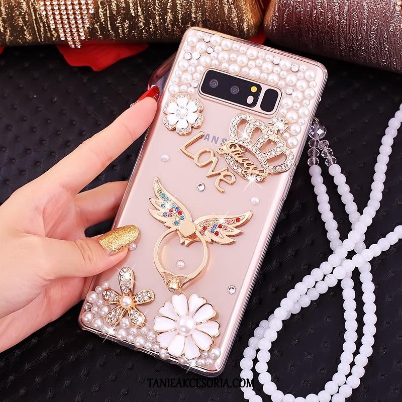 Etui Samsung Galaxy Note 8 Wspornik Różowe Wiszące Ozdoby, Futerał Samsung Galaxy Note 8 Gwiazda Rhinestone Telefon Komórkowy