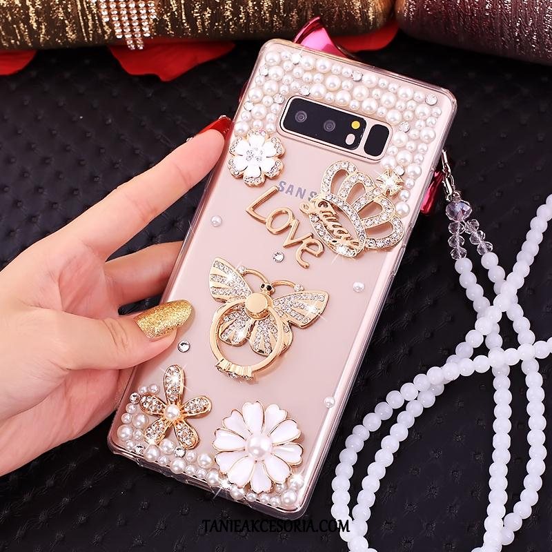 Etui Samsung Galaxy Note 8 Wspornik Różowe Wiszące Ozdoby, Futerał Samsung Galaxy Note 8 Gwiazda Rhinestone Telefon Komórkowy