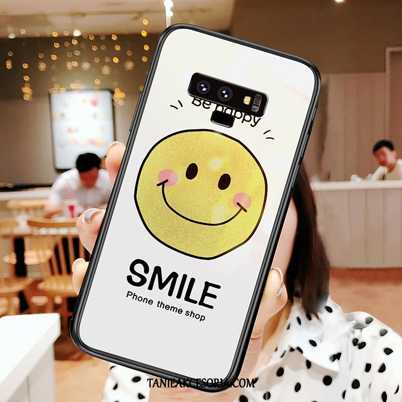 Etui Samsung Galaxy Note 9 Telefon Komórkowy Gwiazda Smile, Futerał Samsung Galaxy Note 9 Szkło Biały Tendencja