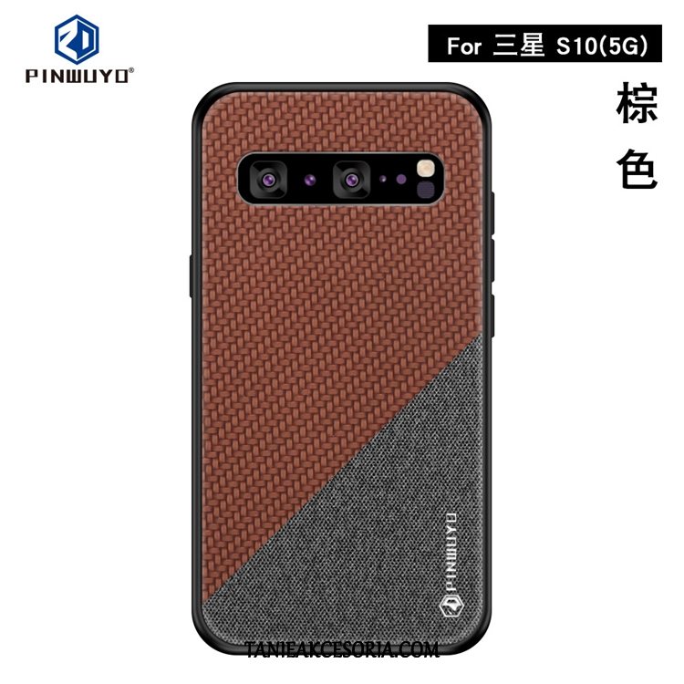 Etui Samsung Galaxy S10 5g Płótno Wzór Telefon Komórkowy, Futerał Samsung Galaxy S10 5g Anti-fall Gwiazda Braun