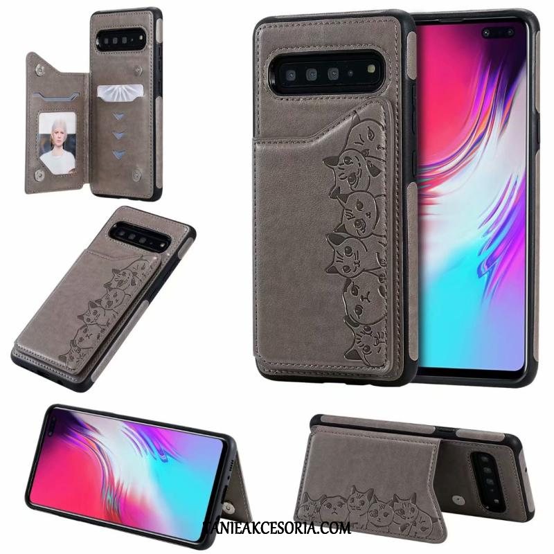 Etui Samsung Galaxy S10 5g Telefon Komórkowy Gwiazda Anti-fall, Obudowa Samsung Galaxy S10 5g Klapa Wzór Purpurowy