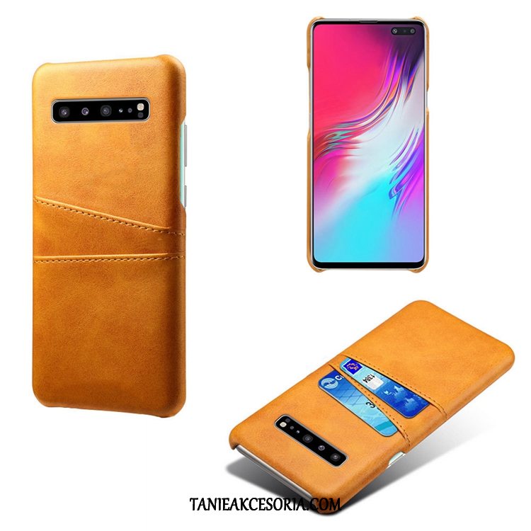 Etui Samsung Galaxy S10 5g Wzór Mały Skóra, Pokrowce Samsung Galaxy S10 5g Gwiazda Bydło Osobowość Braun