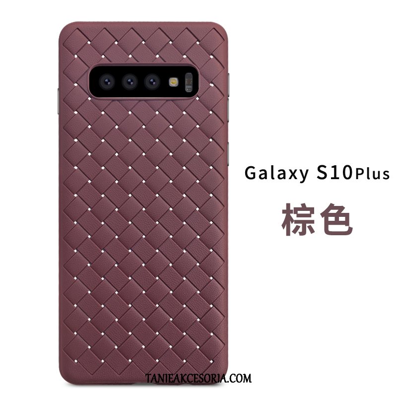 Etui Samsung Galaxy S10+ Miękki Biznes Anti-fall, Obudowa Samsung Galaxy S10+ Antypoślizgowe Skóra Proste Braun