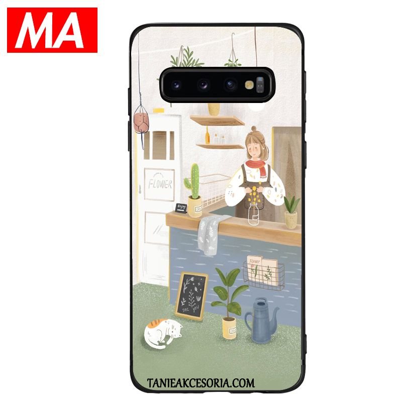 Etui Samsung Galaxy S10+ Miękki Świeży Gwiazda, Obudowa Samsung Galaxy S10+ Zielony Kotek Telefon Komórkowy