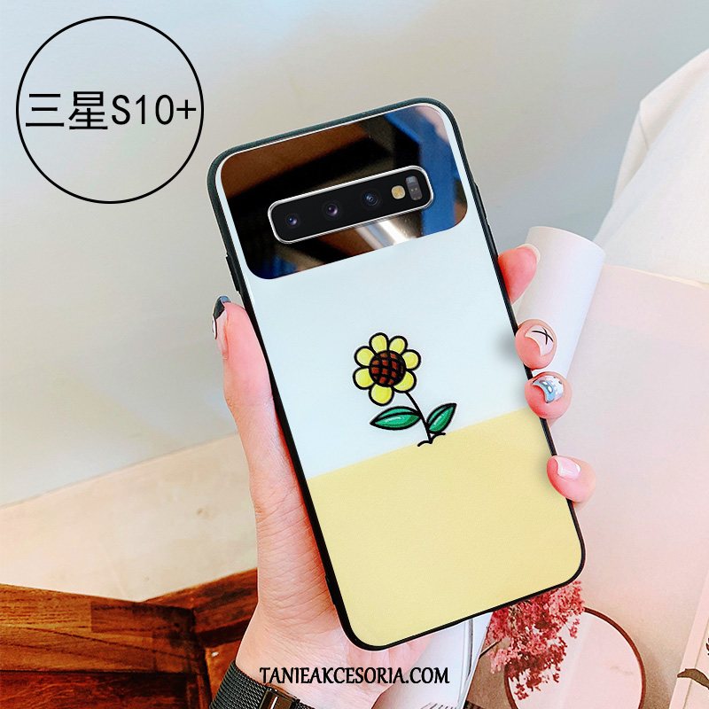 Etui Samsung Galaxy S10+ Osobowość Proste Anti-fall, Obudowa Samsung Galaxy S10+ Mały Zielony Lustro