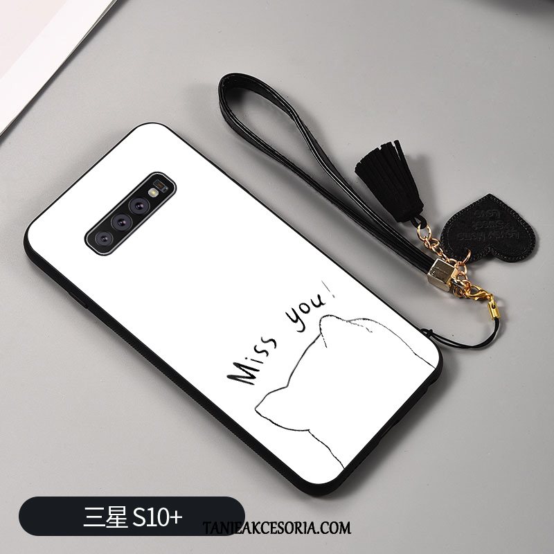 Etui Samsung Galaxy S10+ Silikonowe Ręcznie Malowane Lustro, Futerał Samsung Galaxy S10+ Kotek Kreskówka All Inclusive