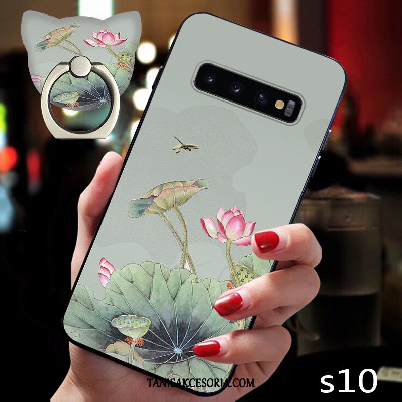 Etui Samsung Galaxy S10 Silikonowe Telefon Komórkowy Relief, Obudowa Samsung Galaxy S10 Wiatr Ochraniacz Cienkie