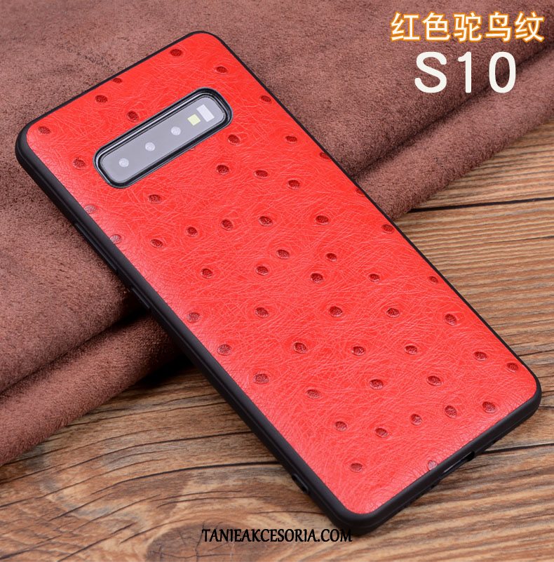 Etui Samsung Galaxy S10 Tendencja Prawdziwa Skóra Wzór Krokodyla, Pokrowce Samsung Galaxy S10 Miękki Anti-fall Silikonowe Braun