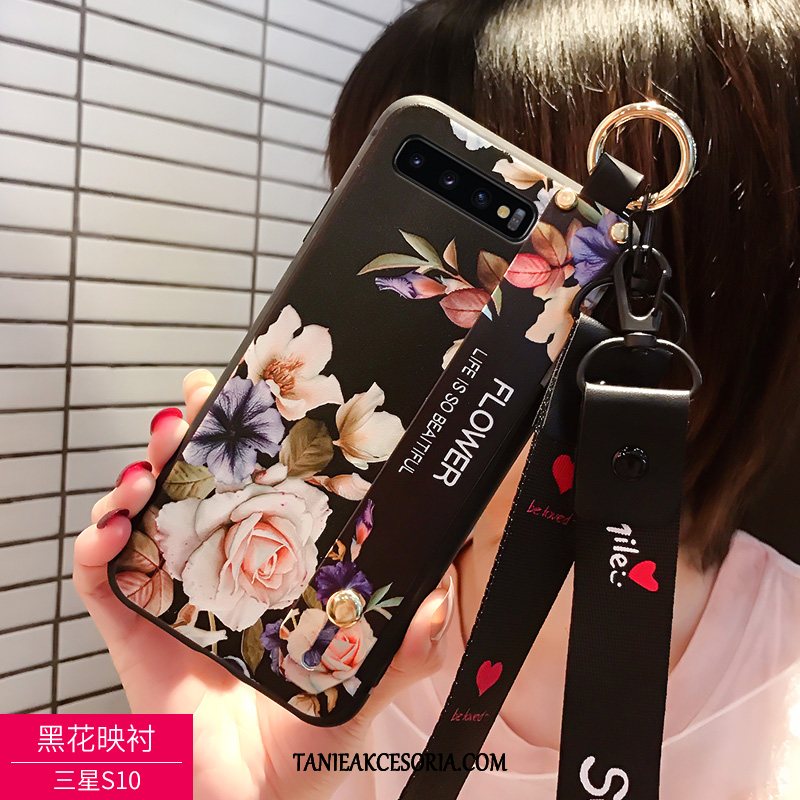 Etui Samsung Galaxy S10 Wiszące Ozdoby Miękki Czarny, Obudowa Samsung Galaxy S10 Ochraniacz Moda Nubuku