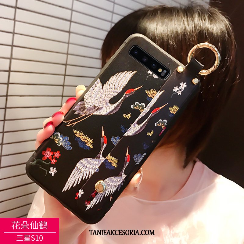 Etui Samsung Galaxy S10 Wiszące Ozdoby Miękki Czarny, Obudowa Samsung Galaxy S10 Ochraniacz Moda Nubuku