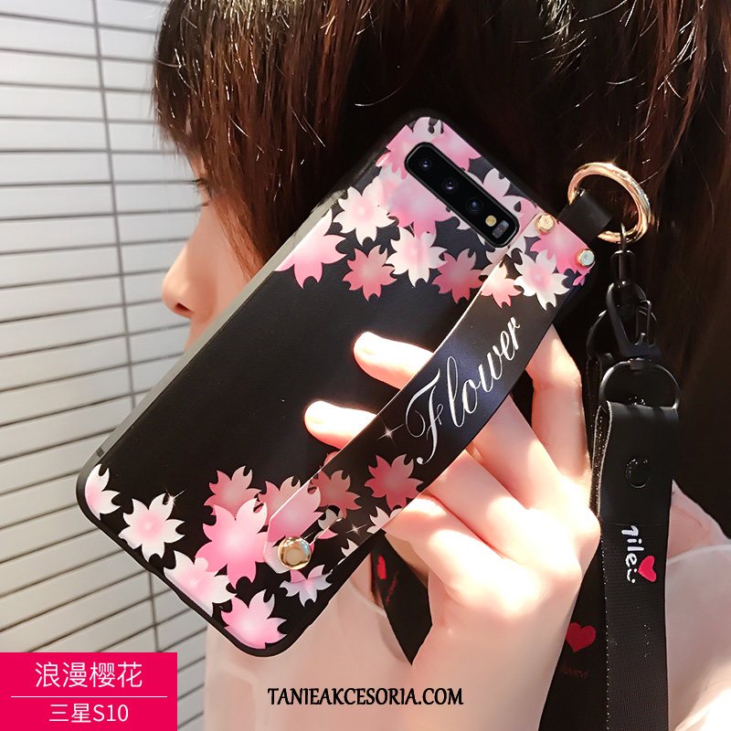 Etui Samsung Galaxy S10 Wiszące Ozdoby Miękki Czarny, Obudowa Samsung Galaxy S10 Ochraniacz Moda Nubuku