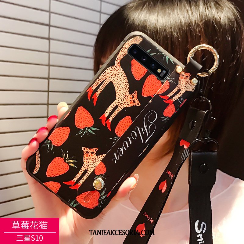 Etui Samsung Galaxy S10 Wiszące Ozdoby Miękki Czarny, Obudowa Samsung Galaxy S10 Ochraniacz Moda Nubuku