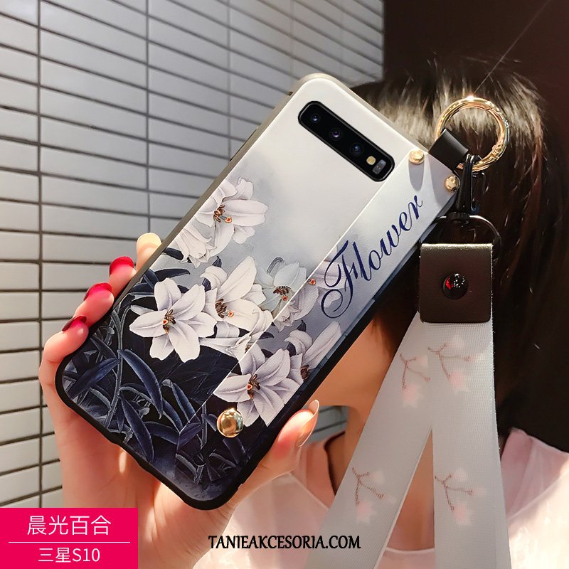 Etui Samsung Galaxy S10 Wiszące Ozdoby Miękki Czarny, Obudowa Samsung Galaxy S10 Ochraniacz Moda Nubuku