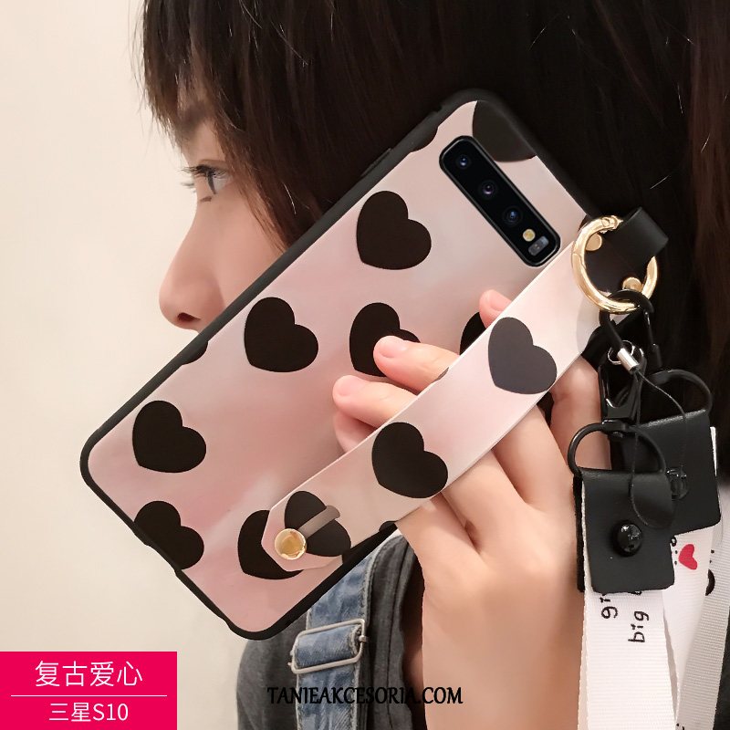 Etui Samsung Galaxy S10 Wiszące Ozdoby Miękki Czarny, Obudowa Samsung Galaxy S10 Ochraniacz Moda Nubuku