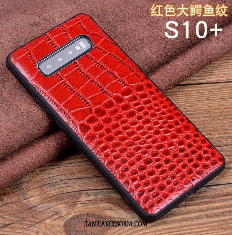 Etui Samsung Galaxy S10+ Wysoki Koniec Prawdziwa Skóra Telefon Komórkowy, Pokrowce Samsung Galaxy S10+ Miękki Biznes Anti-fall Braun