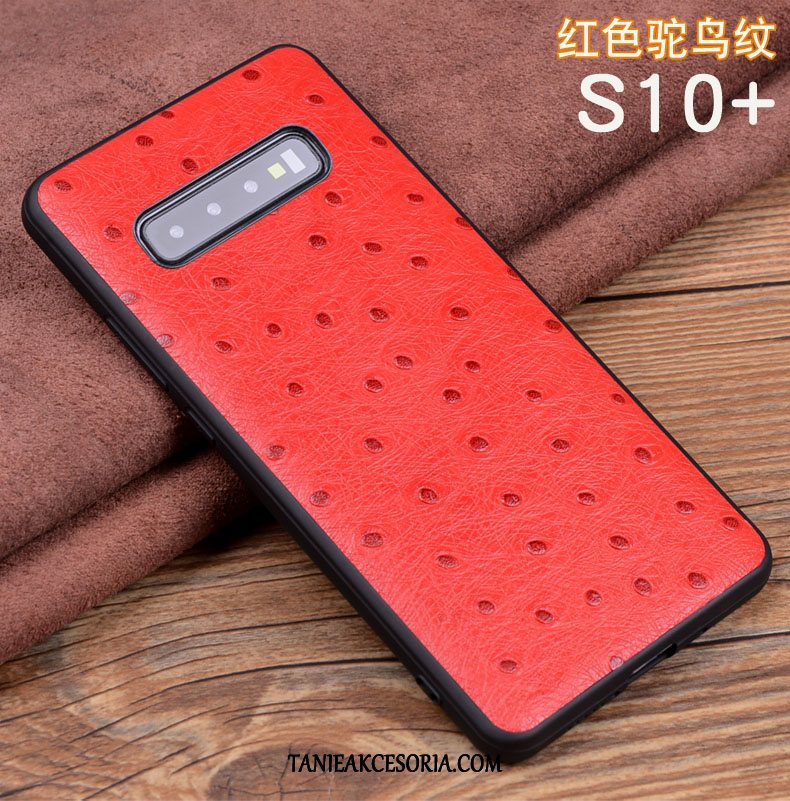 Etui Samsung Galaxy S10+ Wysoki Koniec Prawdziwa Skóra Telefon Komórkowy, Pokrowce Samsung Galaxy S10+ Miękki Biznes Anti-fall Braun